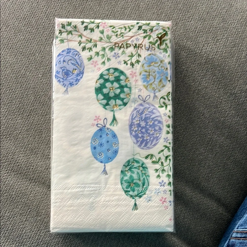 Papyrus Blue and Green Balloon EASTER EGG Party Guest Napkins 32 CT